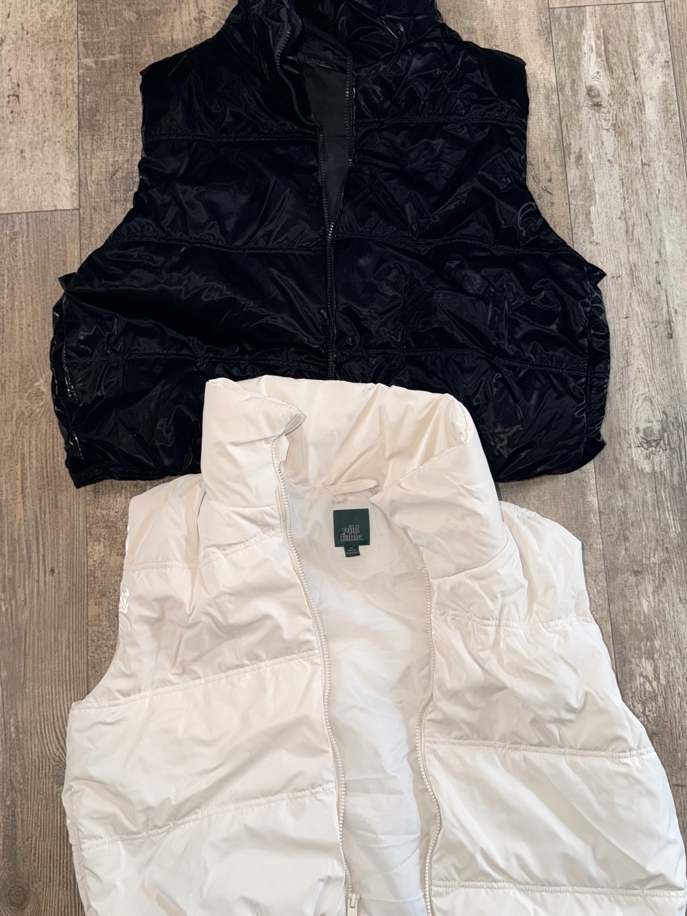 wild fable Black & White Quilted Puffer Vests - Packable Duo